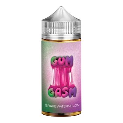 grape watermelon by gum gasm e-liquid 120ml , featuring 120mL of cooling and refreshing menthol for a blast of icy freshness that offers a breeze of satisfaction